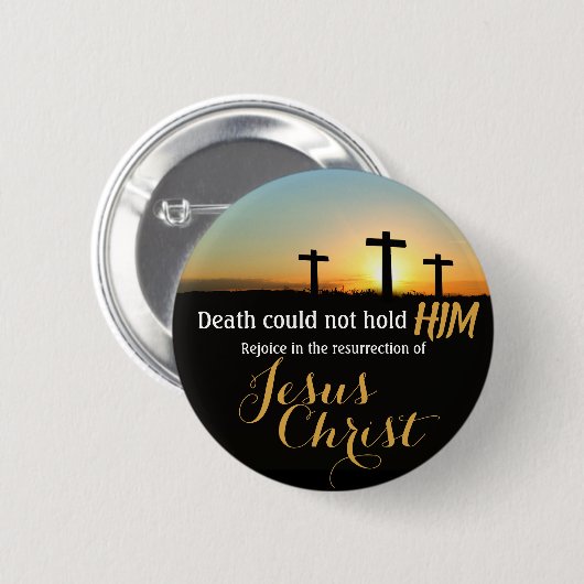 Jesus Easter Cross Resurrection Pin Button (Voorkant /achterkant)