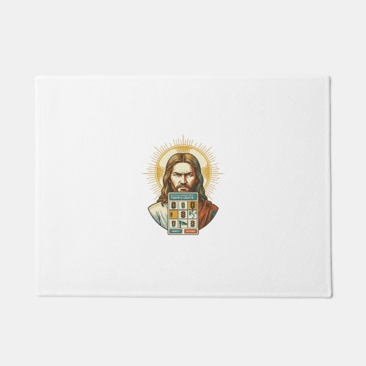Jesus Eindeloze Captcha Verificatie Verkeerslichte Deurmat (Voorkant)