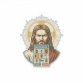 Jesus Eindeloze Captcha Verificatie Verkeerslichte Sticker (Voorkant)