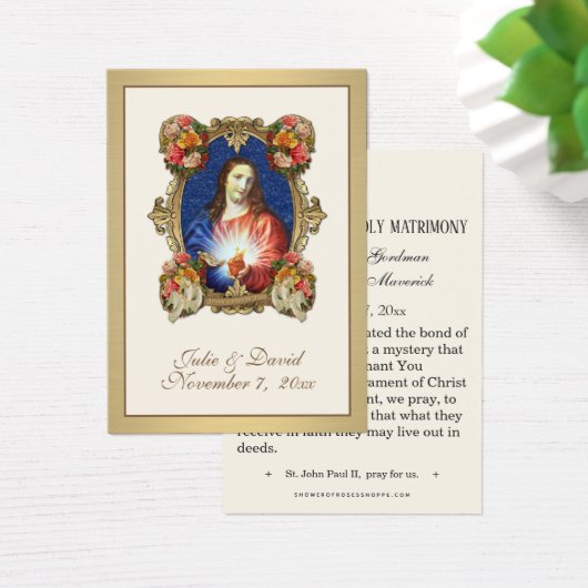 Jesus Elegant Gold Wedding Favor Kaart (Bureau)