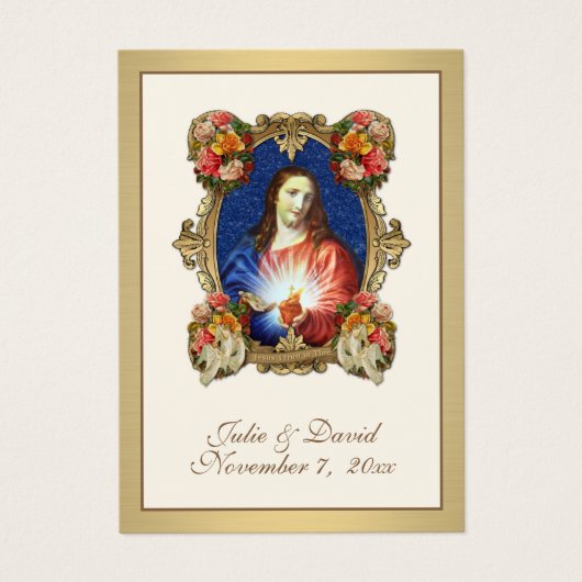 Jesus Elegant Gold Wedding Favor Kaart (Voorkant)