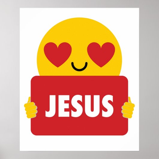 Jesus Emoji Heart Eye Shirt TShirt T-shirt Poster (Voorkant)