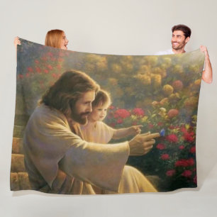 JESUS en BABY Fleece Deken