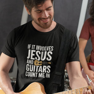 Jesus En Gitaren Christelijke Muziek Worship Band T-shirt