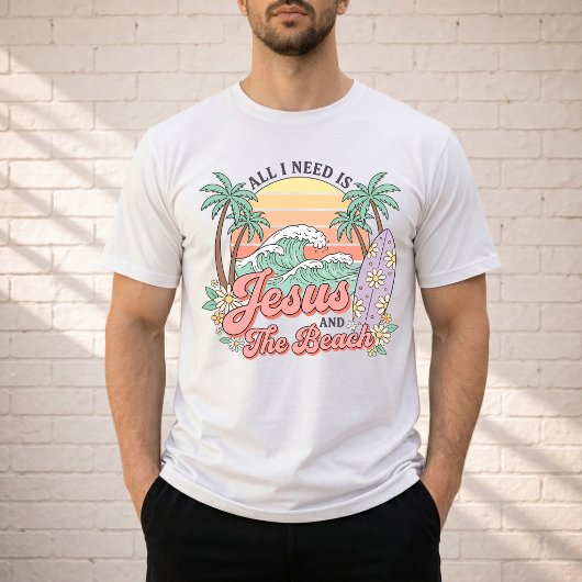 Jesus en het strand T-shirt