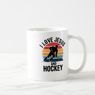 Jesus En Hockey - Vintage Christelijke Religieuze  Koffiemok