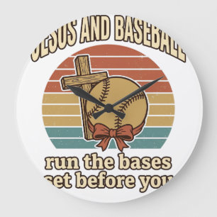 Jesus en honkbal vintage christelijk T-shirt Grote Klok