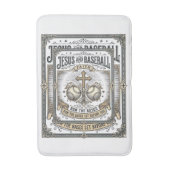 Jesus en honkbal vintage christen badmat (Voorkant Verticaal)