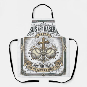 Jesus en honkbal vintage christen  schort