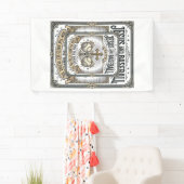 Jesus en honkbal vintage christen spandoek (Insitu)