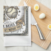Jesus en honkbal vintage christen theedoek (Quarter Fold)