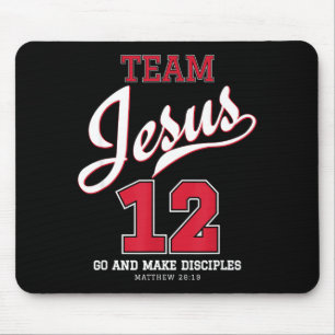 Jesus En Honkbalteam Jezus Christelijk T-shirt_3 Muismat