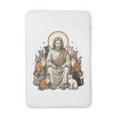 Jesus en Katten Vintage Badmat (Voorkant Verticaal)