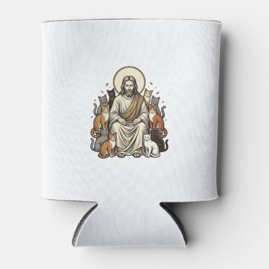 Jesus en Katten Vintage Blikjeskoeler (Voorkant)