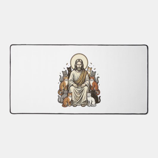 Jesus en Katten Vintage Bureaumat (Voorkant)