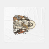 Jesus en Katten Vintage Fleece Deken (Voorkant (Horizontaal))