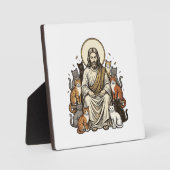Jesus en Katten Vintage Fotoplaat (Voorkant)