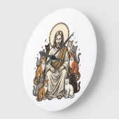Jesus en Katten Vintage Grote Klok (Hoek)
