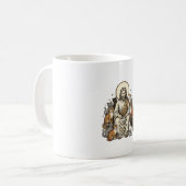 Jesus en Katten Vintage Koffiemok (Voorkant links)