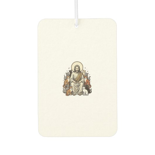 Jesus en Katten Vintage Luchtverfrisser (Voorkant)