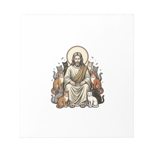 Jesus en Katten Vintage Notitieblok (Voorkant)