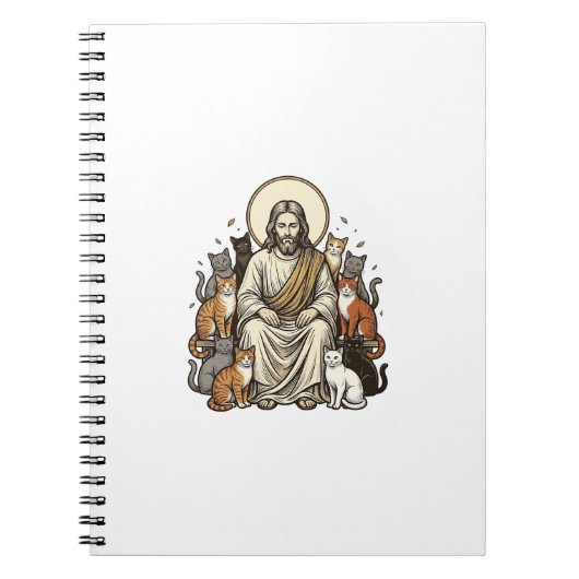 Jesus en Katten Vintage Notitieboek (Voorkant)