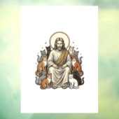 Jesus en Katten Vintage Raamsticker (Vel 3)