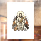 Jesus en Katten Vintage Raamsticker (Vel 2)