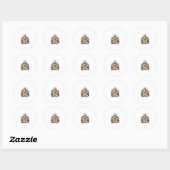 Jesus en Katten Vintage Ronde Sticker (Vel)