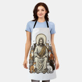 Jesus en Katten Vintage Schort (Gedragen)