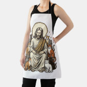 Jesus en Katten Vintage Schort (Insitu)