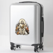 Jesus en Katten Vintage Sticker (Koffer)