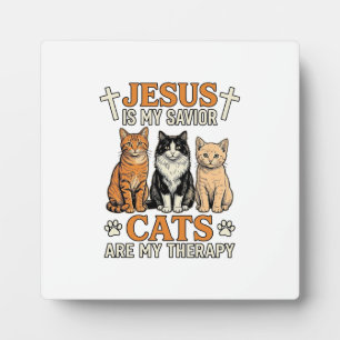 Jesus En Katten Zijn Mijn Therapie Vintage Katten  Fotoplaat