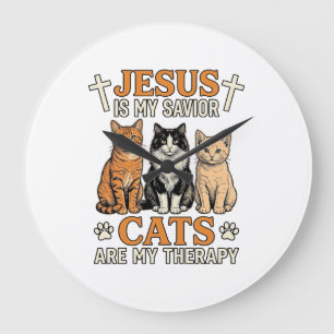 Jesus En Katten Zijn Mijn Therapie Vintage Katten Grote Klok