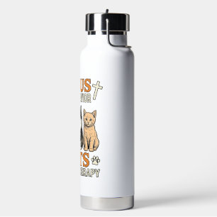 Jesus En Katten Zijn Mijn Therapie Vintage Katten  Waterfles