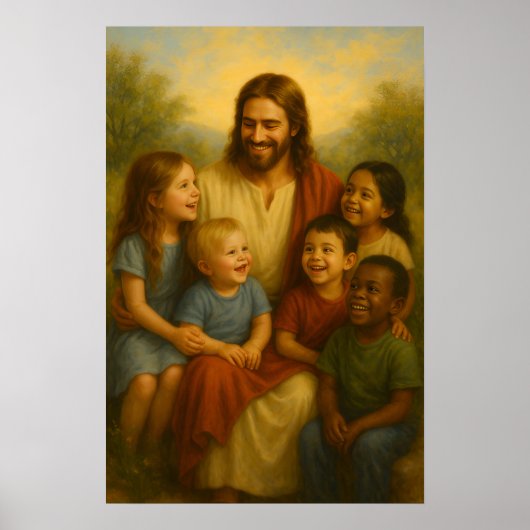 Jesus en kinderen™ LDS-muurkunstposter Poster (Voorkant)