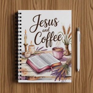 Jesus en koffie, christelijk geloofsnotitieboek notitieboek