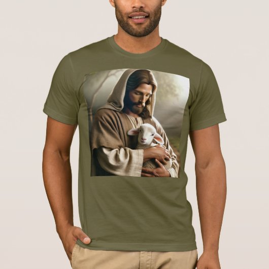 JESUS EN LAM CHRISTELIJK T-SHIRT (Voorkant)