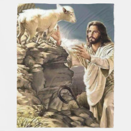 JESUS en LAMB Fleece Deken