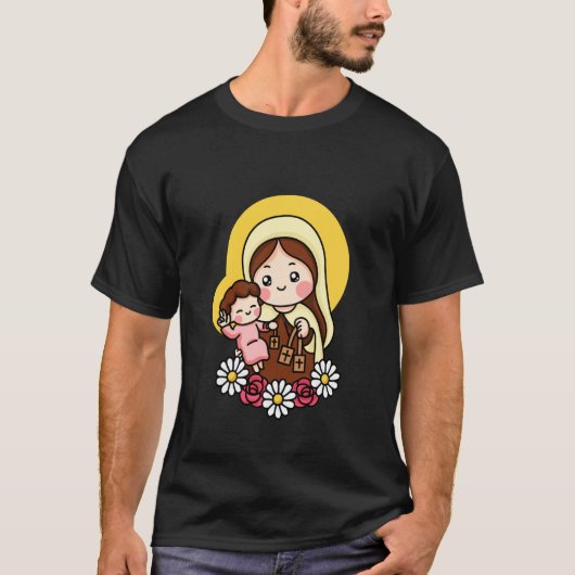 JESÚS EN MAAGD MARIA VAN CARmel T-shirt (Voorkant)