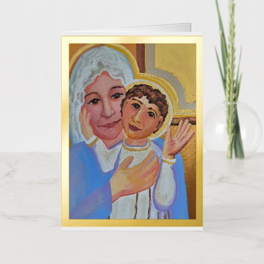 Jesus en Maria wenskaart Folie Wenskaart (Voorkant)