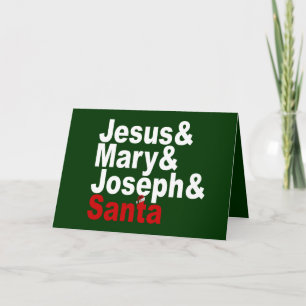 Jesus en Mary & Joseph & Kerstman Feestdagen Kaart