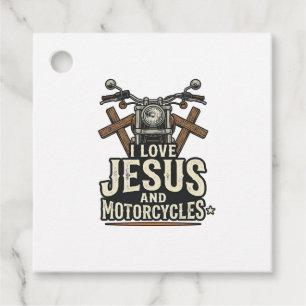Jesus en motorfietsen Vintage christelijke biker D Bedankjes Labels