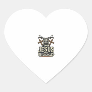 Jesus en motorfietsen Vintage christelijke biker D Hart Sticker