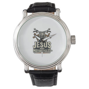 Jesus en motorfietsen Vintage christelijke biker D Horloge