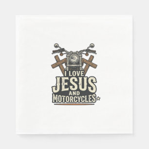 Jesus en motorfietsen Vintage christelijke biker o Servet