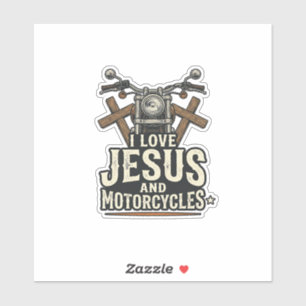 Jesus en motorfietsen Vintage christelijke biker o Sticker