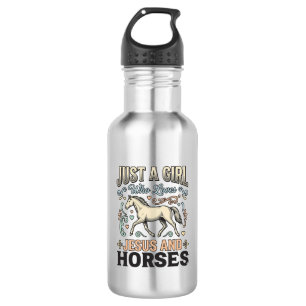 Jesus En Paarden Meisje Vintage Paard Faith Shirt Waterfles