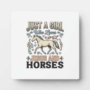 Jesus En Paarden Meisje Vintage Paard Gelooft Shir Fotoplaat