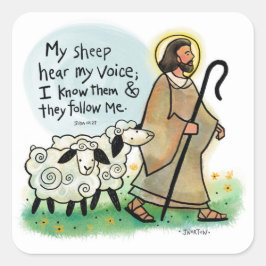 Jesus en Sheep Stickers